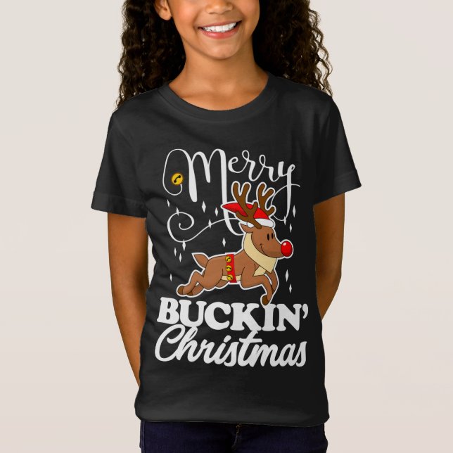 Merry Buckin, Hjort för julrenar T Shirt (Framsida)