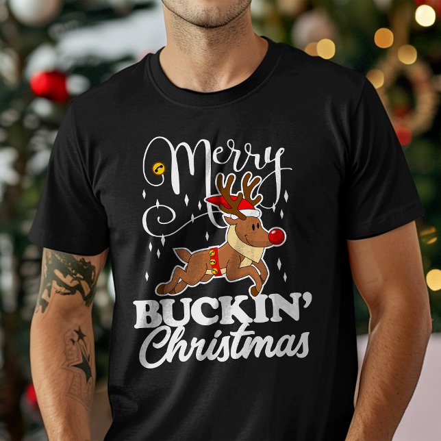 Merry Buckin's jul Rudolph Reindeer Funny Tee (Skapare uppladdad)