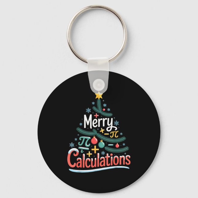Merry Calculations Funny Math Teacher Christmas  Nyckelring (Framsida)