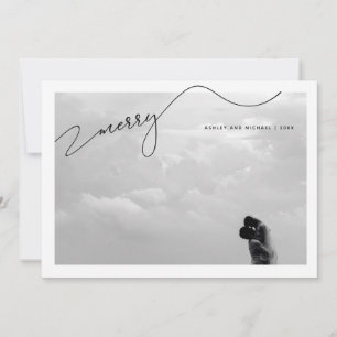 Merry Calligraphy Script Namn Photo-jul Julkort