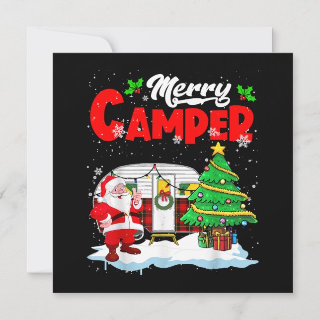 Merry Camper jul Santa Camper Camping Lastbil Inbjudningar (Framsida)