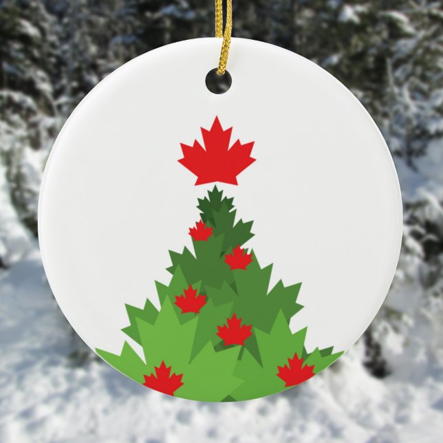 Merry Canadian Flagga Julgran Julgransprydnad Keramik (Skapare uppladdad)
