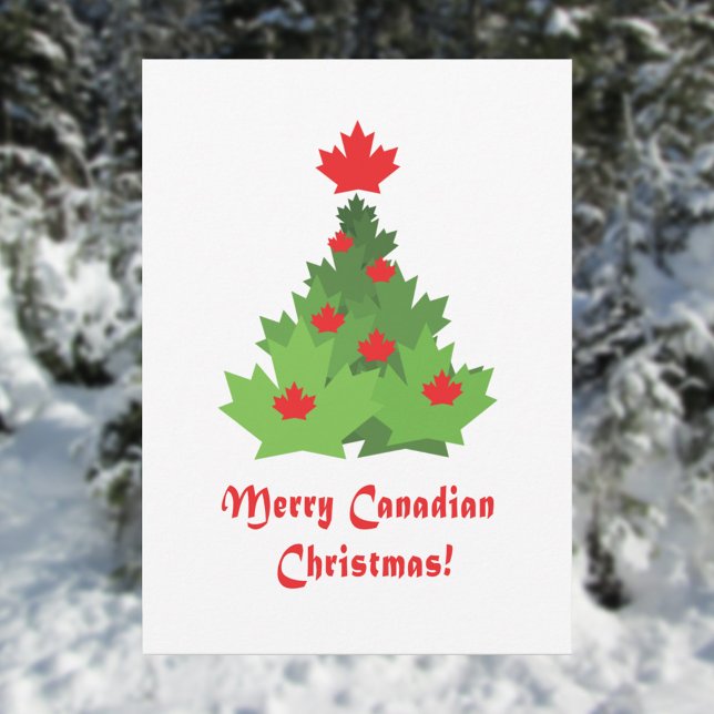 Merry Canadian Flagga Maple Löv Julgran Julkort (Skapare uppladdad)