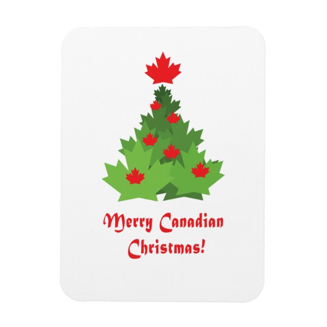 Merry Canadian Flagga Maple Löv Julgran Magnet (Vertikal)