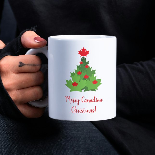 Merry Canadian Maple Löv Flagga jul Kaffemugg (Skapare uppladdad)