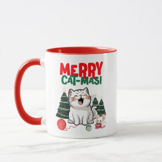 Merry Cat-Mas Coffee Mugg: Adabel Tecknad Cat Mugg