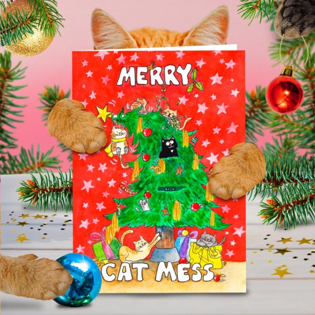 Merry Cat Mess vykort av Nicole Janes (Skapare uppladdad)