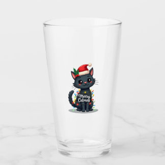 Merry Catmas Black Cat Christmas Light Xmas Family Glaskopp