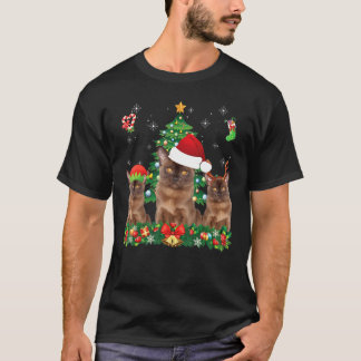 Merry Catmas Burmese Santa Elf Reindeer Cat Kristu T Shirt