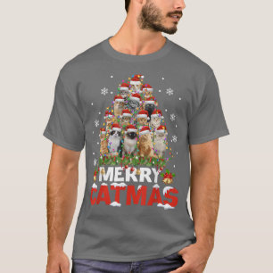 Merry Catmas Cat jul Pajamas Julafton Ugly Sweat T Shirt