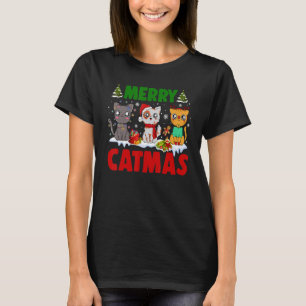 Merry Catmas Cat jul Pajamas X-mas Ugly Swea T Shirt