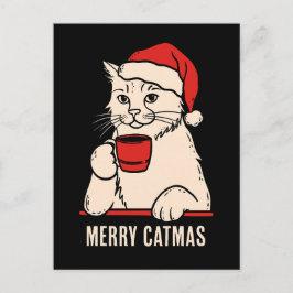 Merry catmas cat mamma och cat pappa kaffe älskare vykort