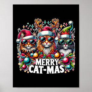 Merry Catmas Cat-mas Crew jul-Roligtar Poster