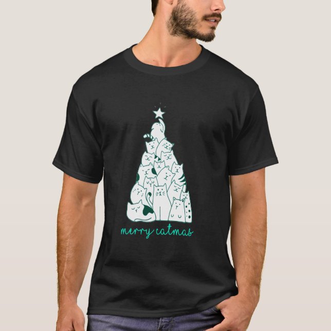 Merry Catmas Cat Merry Catmas T Shirt (Framsida)