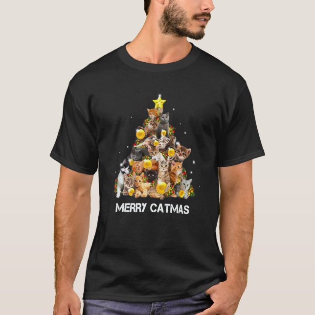 Merry Catmas Cat Mom Cat Dad Cat Boys Cat Christma T Shirt (Framsida)