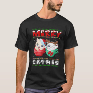 Merry Catmas Cat Ugly Funny Cat jul Cat Kärlek T Shirt