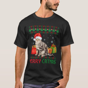 Merry Catmas Cat Ugly jul American Shorthair T Shirt