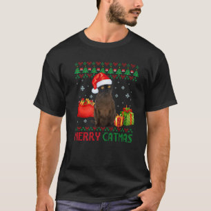 Merry Catmas Cat Ugly jul Bombay Mamma Pappa T Shirt