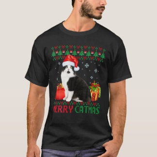 Merry Catmas Cat Ugly jul Cymric Mamma Pappa T Shirt