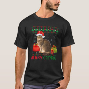 Merry Catmas Cat Ugly jul Laperm Cat Mamma Pappa T Shirt