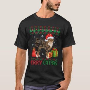 Merry Catmas Cat Ugly jul Manx Catt Mamma Pappa T Shirt