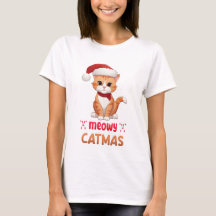 Merry Catmas Cute Djurälskare Julafton Santa Kattu