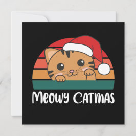 Merry Catmas Funny Cat jul Pun-inbjudan Inbjudningar