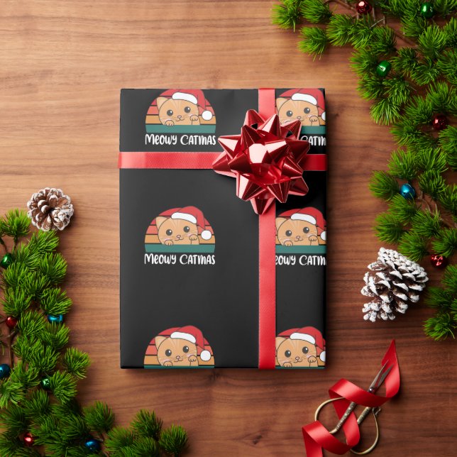 Merry Catmas Funny Cat jul Pun Presentpapper (Julgåva)