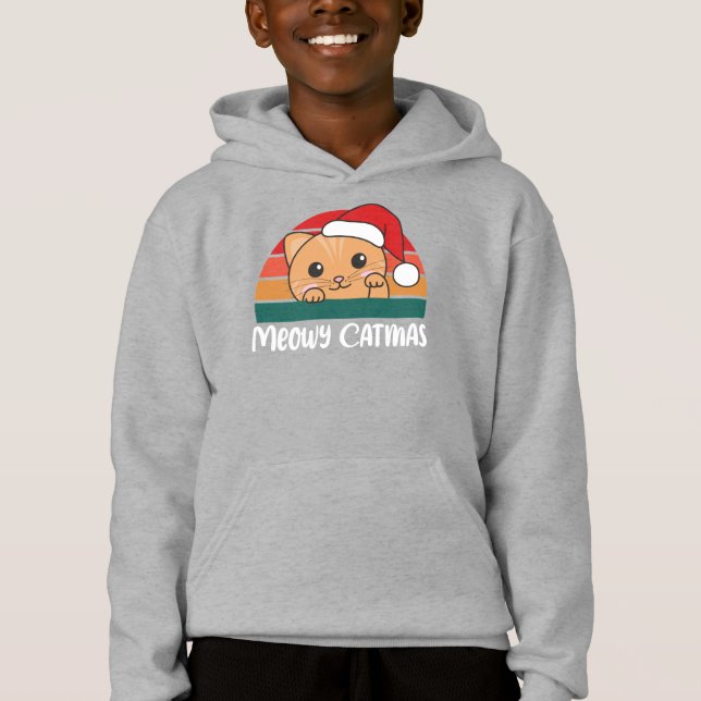 Merry Catmas Funny Cat jul Pun T Shirt (Framsida)