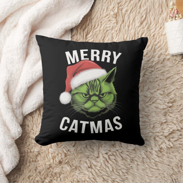 Merry Catmas Funny Cat Lovers jul Kudde (Filt)