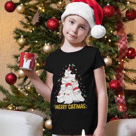 Merry Catmas Funny Cats Christmas Tree T Shirt