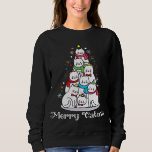 Merry Catmas Funny Cute Cats Älskare Julgran T Shirt