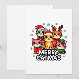 Merry Catmas Funny Helgdag Card Julkort