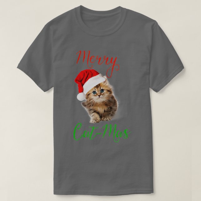 Merry Catmas Funny jul Helgdag Cat Kitten T Shirt (Design framsida)