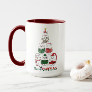 Merry Catmas Funny Meowy jul Kitten Mugg