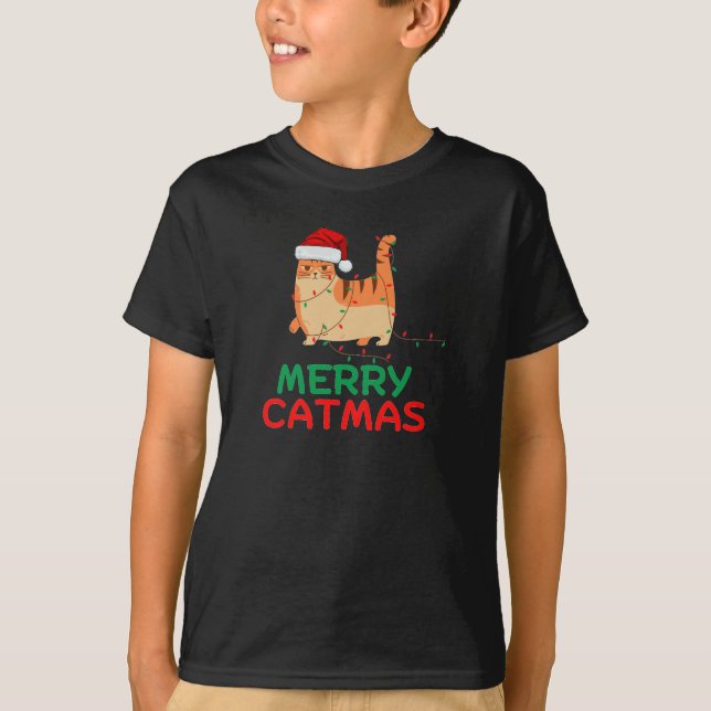 Merry Catmas jul samt T-Shirt (Framsida)