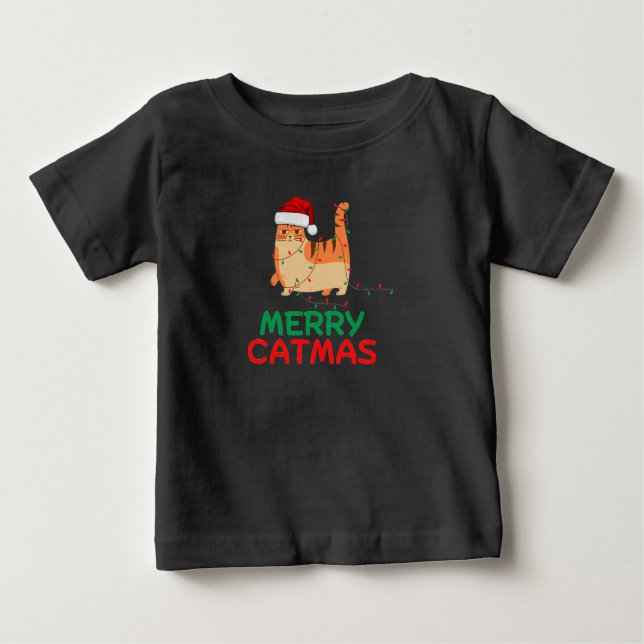Merry Catmas jul samt T-Shirt (Framsida)