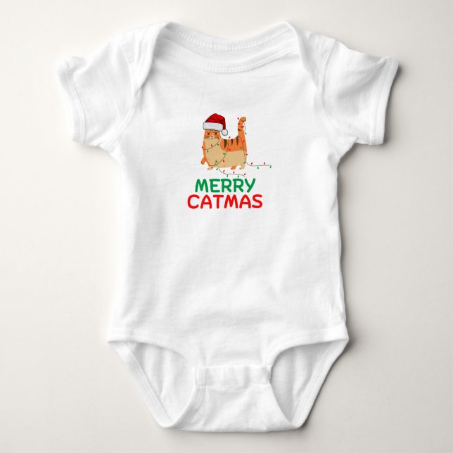 Merry Catmas jul samt T-Shirt (Framsida)