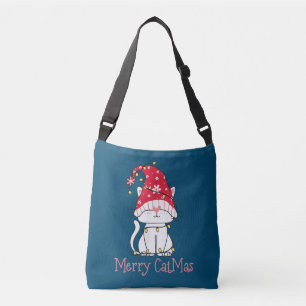 Merry Catmas Julafton Gift Funny Cute Gnomes Cat Axelväska