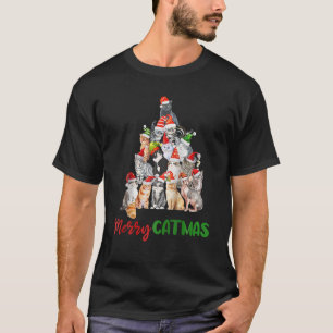 Merry Catmas Julafton Manar Women Kids Funny Cat C T Shirt