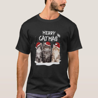 Merry Catmas Julgran Cats Deco Ljus Cat X T Shirt