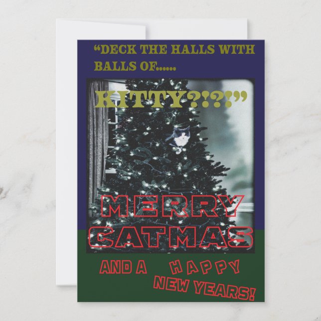 Merry Catmas Julkort (Framsida)