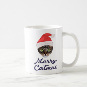 Merry Catmas, jultomteinbjudan till jultomten Kaffemugg