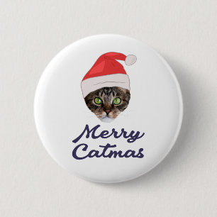 Merry Catmas, jultomteinbjudan till jultomten Knapp