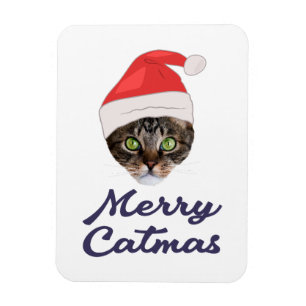 Merry Catmas, jultomteinbjudan till jultomten Magnet