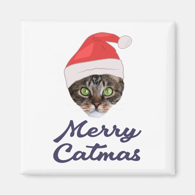 Merry Catmas, jultomteinbjudan till jultomten Magnet (Framsidan)