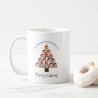 Merry Catmas Personalized Family Christmas Holiday Kaffemugg