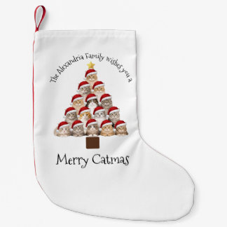 Merry Catmas Personalized Family Christmas Holiday Liten Julstrumpa