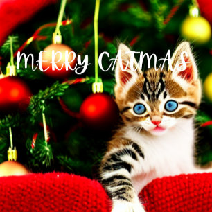Merry Catmas Purrfect julkort