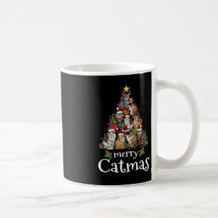 Merry Catmas Roligt Cat Mamma Cat Pappa julklat Kaffemugg